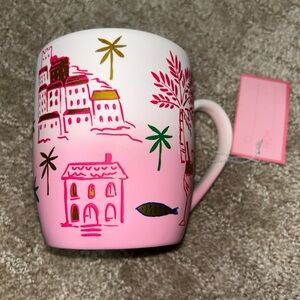 Luna & Sage Tropical Happy Pink Soft Touch 18oz Coffee Mug